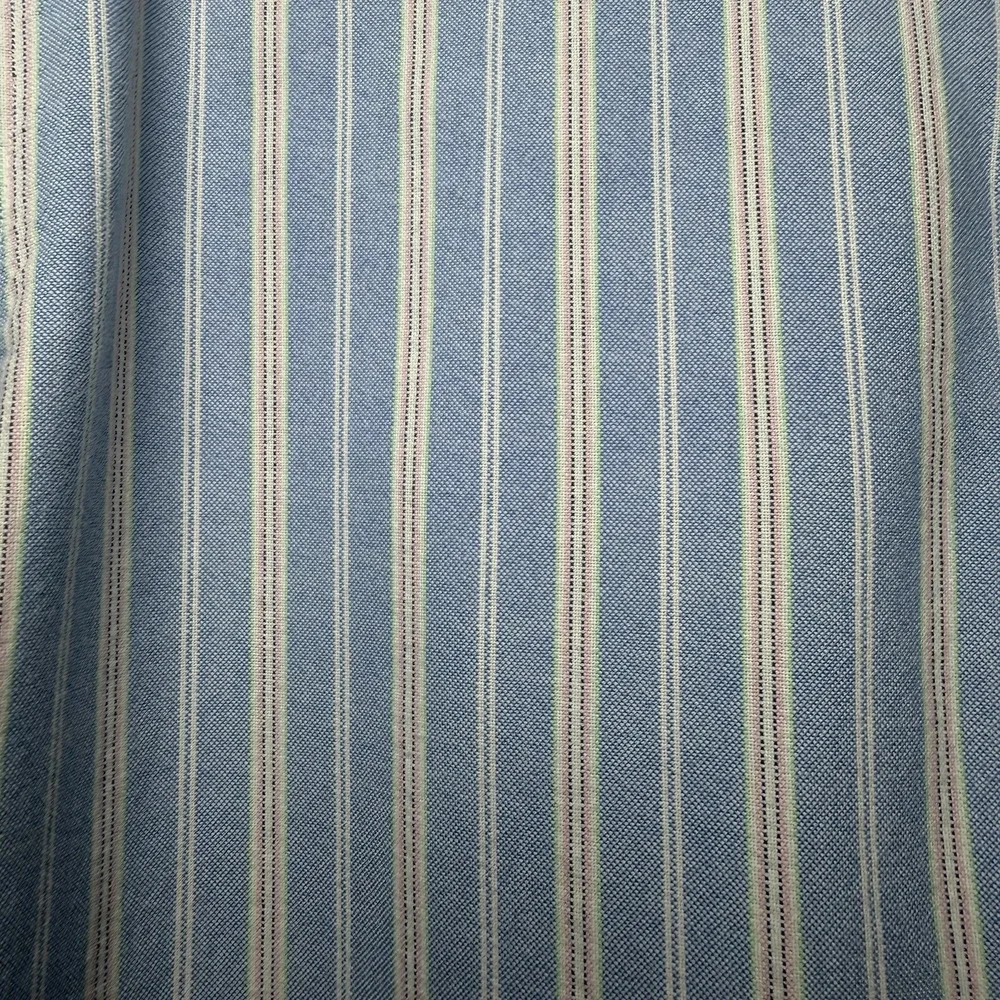 Polo Ralph Lauren Mens XL Slim Fit Oxford Shirt Blue Stripe Flesh Pony Preppy